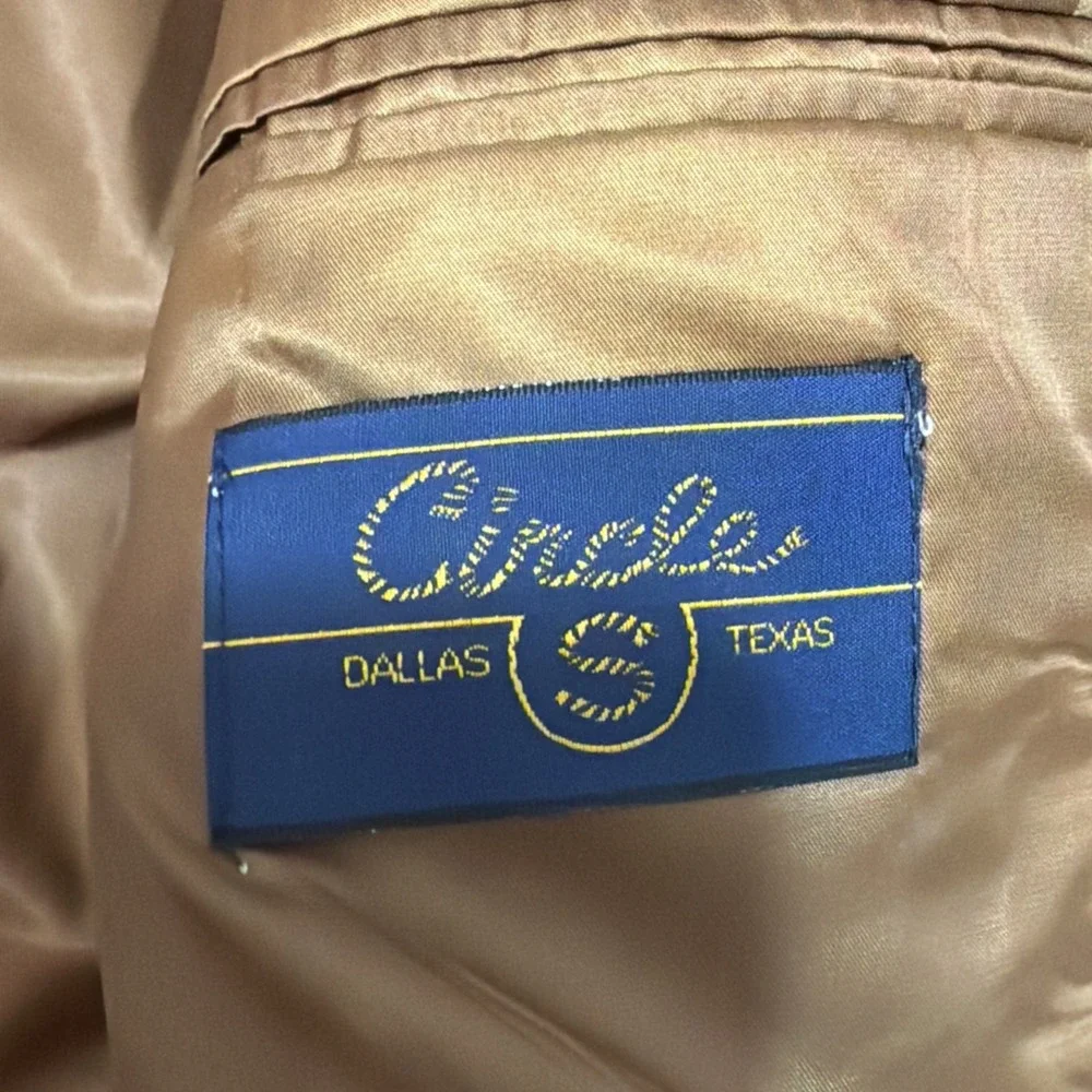 Circle S Dallas Texas Western Brown Faux suede Mens Jacket Sport Coat Blazer 44L